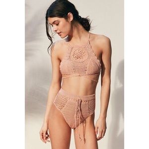 Peach Crochet Bikini